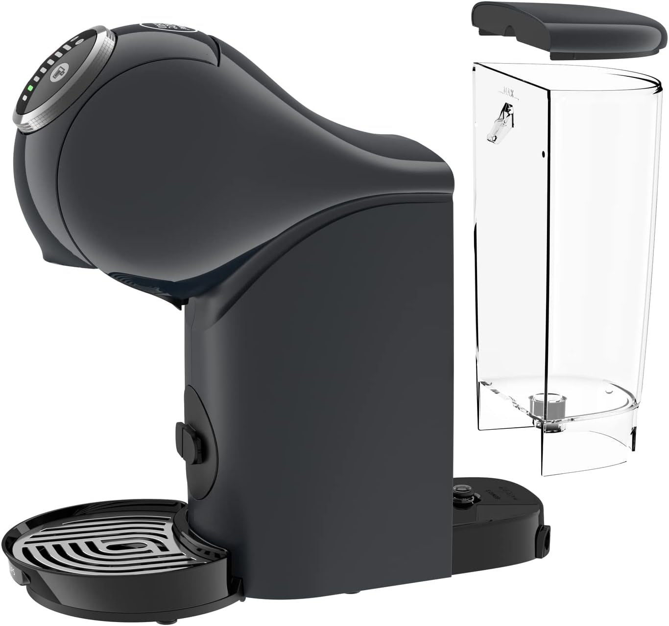 NESCAFÉ Dolce Gusto Genio S Plus von Krups, kompakte Kapselkaffeemaschine, Fassungsvermögen 0,8 Liter, 1500 Watt, automatische Entkalkungswarnung, Space Grey, KP340B