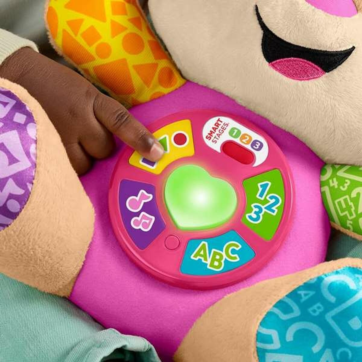 Fisher-Price Laugh & Learn JFD35 Stofftier mit intelligenten Stufen, musikalisches Lernspielzeug für Babys ab 6 Monaten, mehrsprachige Version: Italienisch, Spanisch, Portugiesisch, Englisch, JFD35 Baby Toys Naty Shop
