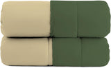 Einfache Winterdecke, schlicht und gefüttert, dunkelgrün/creme, 200 x 245 cm. Bettdecken und Steppdecken Naty Shop