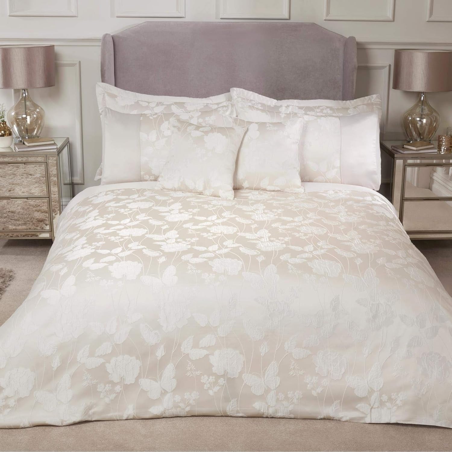 Emma Barclay Butterfly Meadow Bettdecke für Kingsize-Bett, 100 % Polyester, creme Naty Shop Bettdecken und Steppdecken Creme King Size