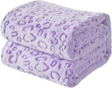 FY FIBER HOUSE Flanell-Fleece-Überwurf, Mikrofaserdecke mit 3D-Gepardendruck, 228 x 274 cm, lila Steppdecken und Steppdecken Naty Shop Violett 90 "X108"