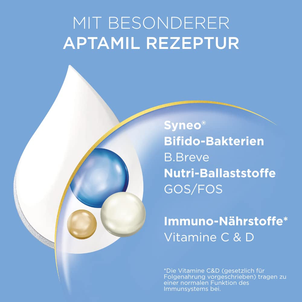 Aptamil Care 2 – Folgemilch nach 6 Monaten, mit Omega 3 und 6, DHA und ARA, palmölfrei, Babynahrung, Milchpulver, 1 x 800 g (6er Pack)
