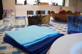 SER4230239 Serviette 40 x 40, 2-lagig, 1/4-Faltung, 100 Servietten, 2-lagig, glatte Kante, blau