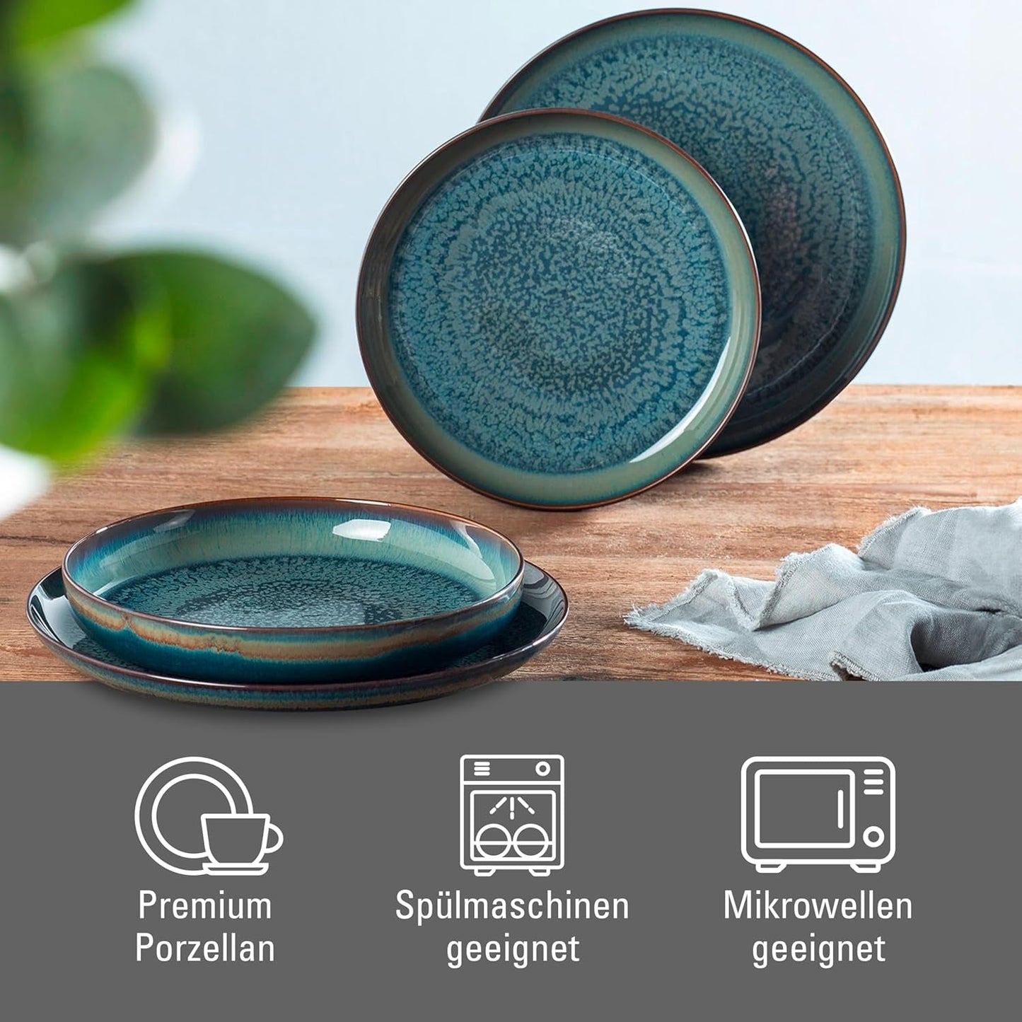 Crafted Breeze Geschirrset von Villeroy & Boch, 4-teilig, für 2, grün