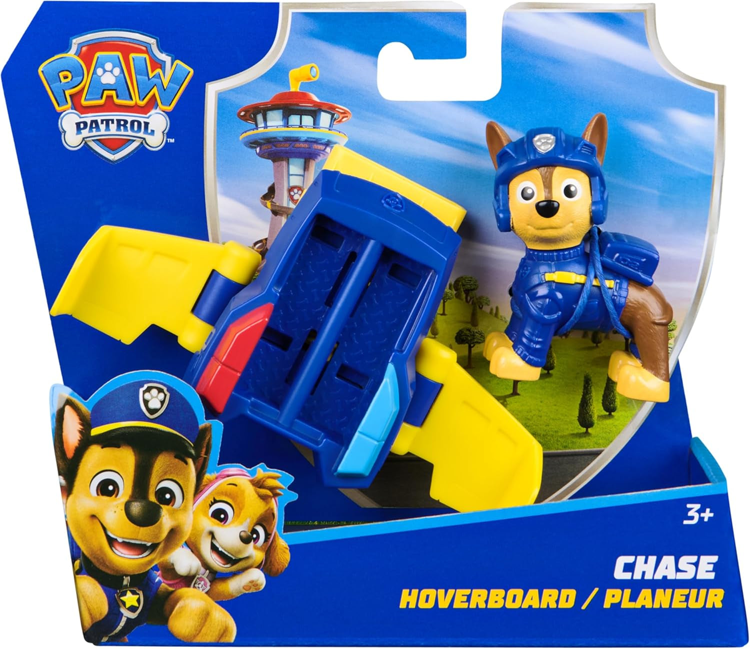 PAW PATROL Chase Action Pup Mini-Rettungsflugzeug-Spielset mit klappbaren Flügeln, Spielzeug für Kinder ab 3 Jahren, Actionfiguren, Naty Shop