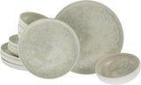 CreaTable, 23714, Uno Athena-Serie, 12-teiliges Geschirrset für 4 Personen, Tellerset aus Porzellan, spülmaschinen- und mikrowellengeeignet, hergestellt in Portugal