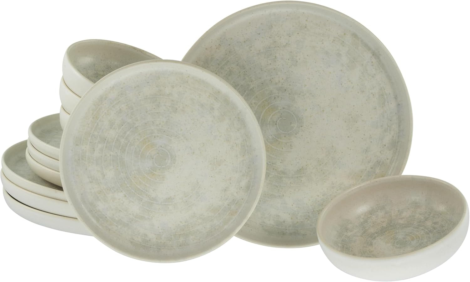 CreaTable, 23714, Uno Athena-Serie, 12-teiliges Geschirrset für 4 Personen, Tellerset aus Porzellan, spülmaschinen- und mikrowellengeeignet, hergestellt in Portugal