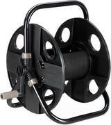 Relaxdays Schlauchtrommel, für 30 m 1/2" Schlauch, Stahl, Kunststoff, Schlauchhalter, HL: 38 x 42 x 31 cm, schwarz-grau