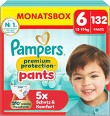 Pampers Premium Protection Pants Größe 5, 144 Windeln, 11 kg – 17 kg, mit 360°-Anpassung und weichen Anti-Leck-Bündchen für optimalen Komfort und Schutz