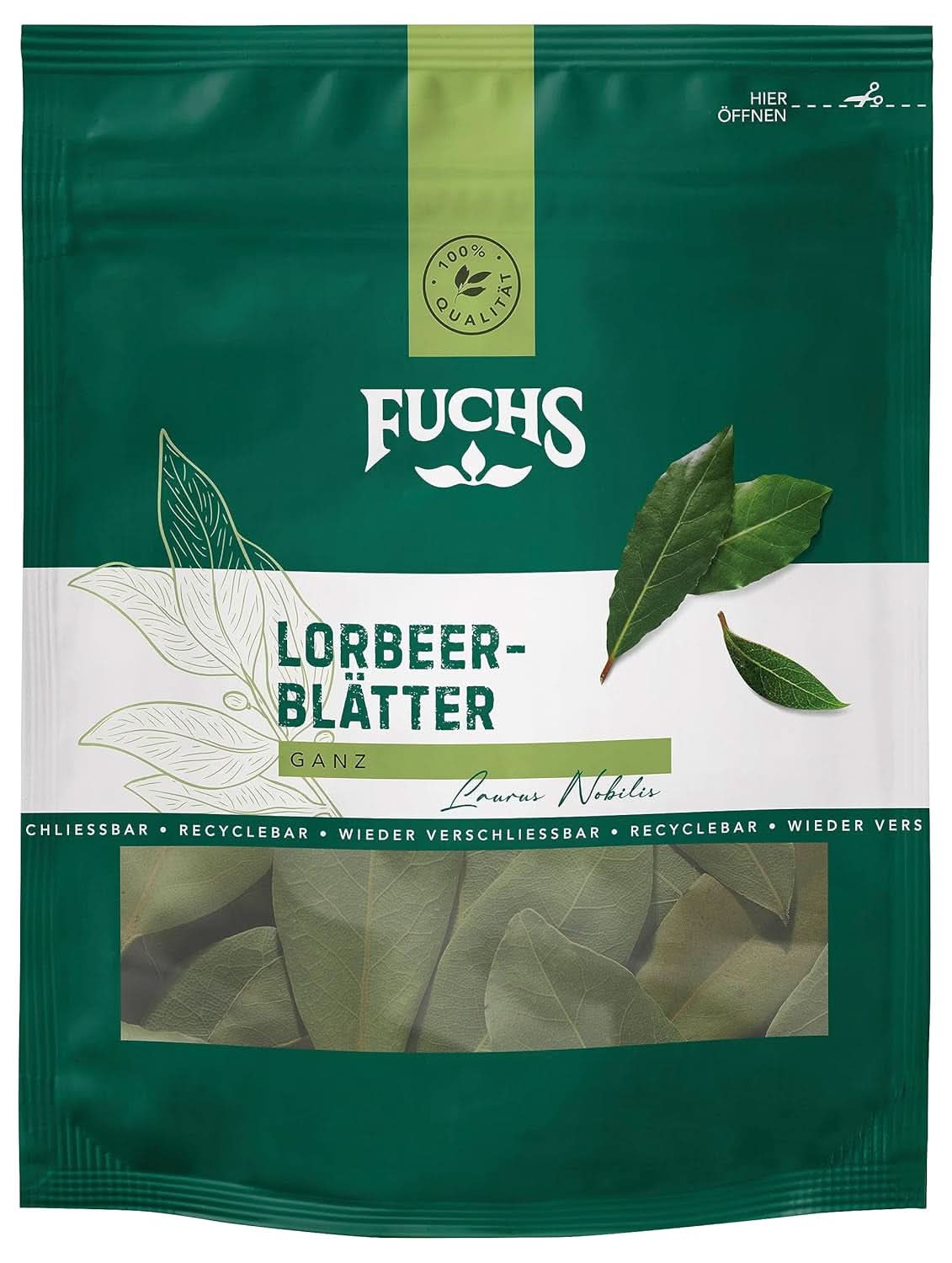 Fuchs – Lorbeerblätter im wiederverschließbaren, recycelbaren Beutel – aus natürlichen Zutaten – 7 Gramm Gewürze Naty Shop
