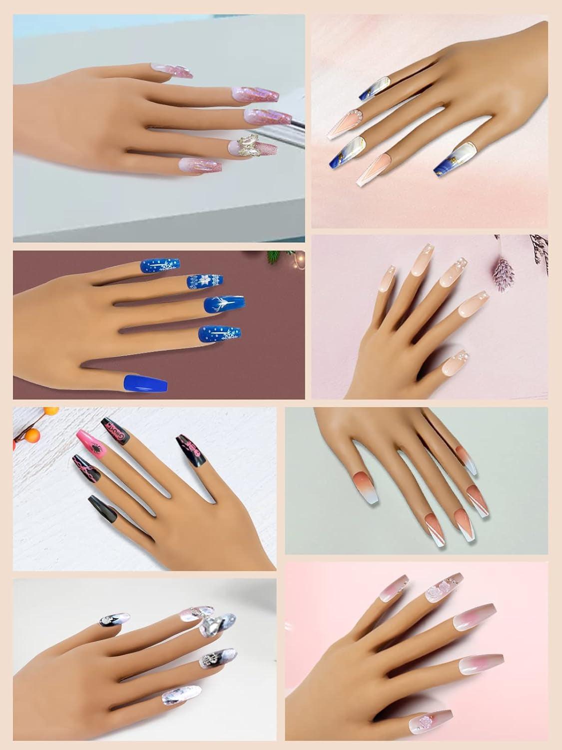 200 Stück transparente Ersatz-Nagelspitzen: Acryl-Nagelspitzen für Handübungen für Nageldesign