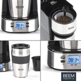 BEEM THERMO 2 GO Einzelfilter-Espressomaschine mit 0,4 l Thermobecher | Permanentfilter | Mit 24-Stunden-Timer für eine heiße Tasse Kaffee am Morgen, kein Warten | 750 W