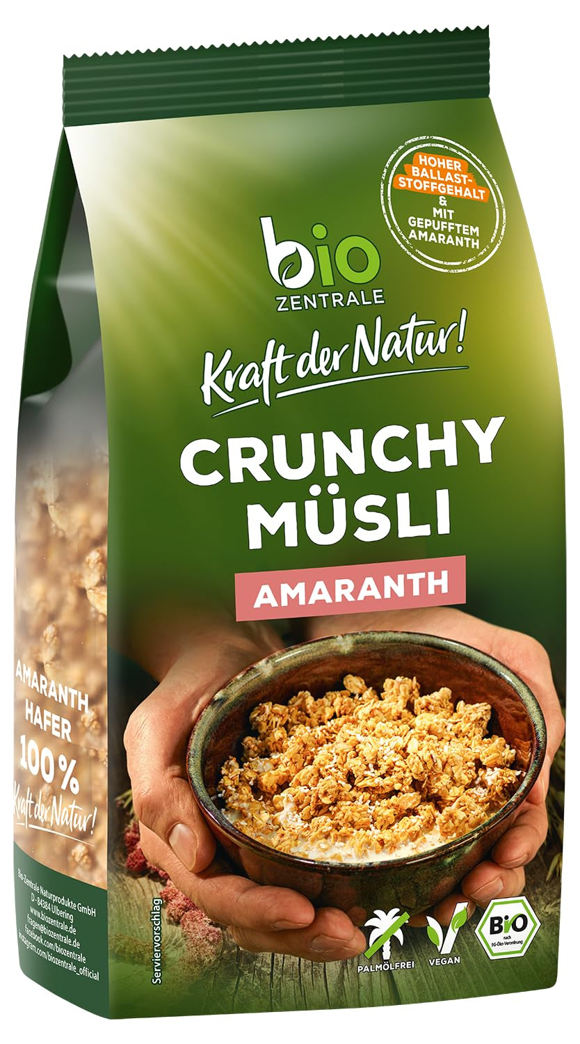 Knuspriges Müsli mit Beeren Biozentrale | 375 g Bio-Müsli | Ideal zum Frühstück und für die Tasse Müsli zum Mitnehmen | Eine Alternative zu Müsliriegeln