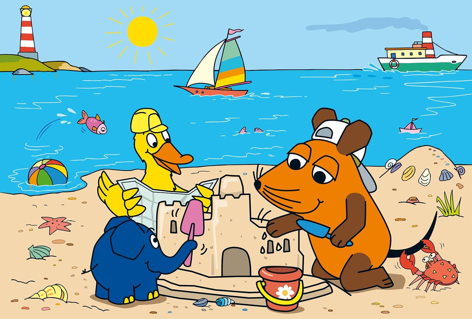Schmidt Spiele 56212 Maus, gute Freunde, 3X24 Puzzleteile für Kinder, blau Puzzle Naty Shop