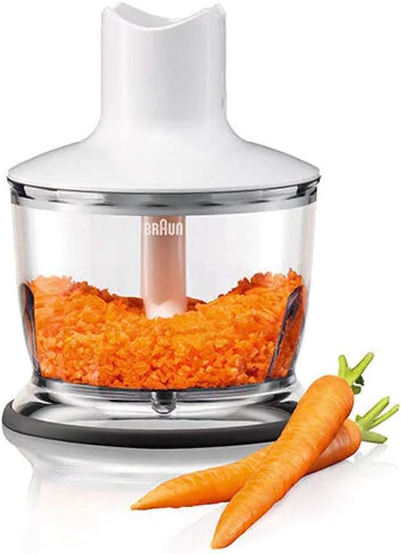 Braun Household Stabmixer MQ 3035 WH - Multiquick 3 Pürierstab Mit Edelstahl-Mixfuß, 2 Geschwindigkeiten, Spritzschutz, Spülmaschinenfest, Zerkleinerer, Schneebesen & 600Ml Mix- Und Messbecher, Weiß Kitchen Naty Shop