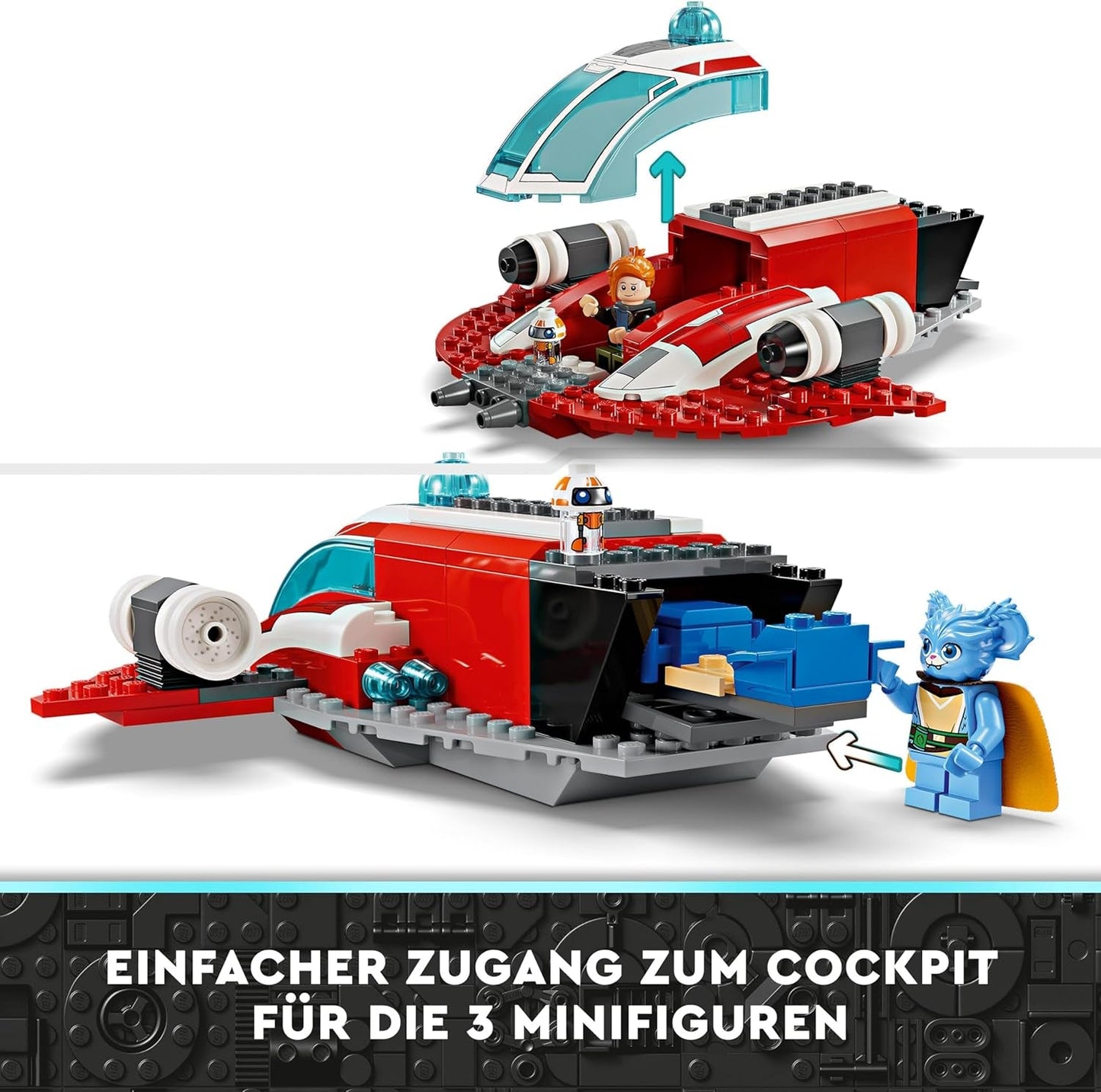 LEGO Star Wars: Die Abenteuer der jungen Jedi-Ritter Crimson Firehawk, Kinder-Starterset mit baubarem Raumschiff, Speeder-Bike und 3 Figuren, Geschenk für Jungen und Mädchen ab 4 Jahren 75384 Bausets Besuchen Sie den LEGO-Store