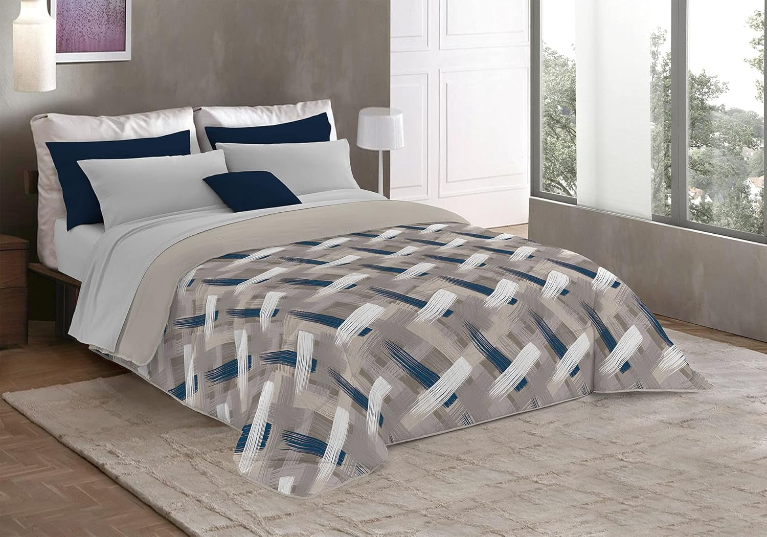 Fantasy T-Fa-Hypnotic-1P Winterdecke, Mikrofaser, Hypnotic, 170 x 260 cm. Steppdecken und Steppdecken Naty Shop gebürstet 260 x 260 cm