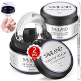 Saviland Fester Nagelspitzenkleber: 2 Stück 15 g künstlicher Nagelkleber, extra starker Kleber zum Aufdrücken der Nägel, UV-Kleber, Gel-Nagelkleber für Frauen, Heimsalon, DIY, UV/LED-Lampe ausgehärtet