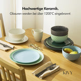 KIVY Müslischalen-Set – 6 x 850 ml – große Suppen- und Breischalen – Suppenschüssel – Schüssel – Müslischalen – Suppenschüsseln – Schüssel-Set – Keramik-Müslischale (cremeweiß, Schalen)