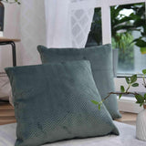 Vorhang-Kastenkissen, dekoratives Kissen, LxB 45 x 45 cm, grüner Jacquard „Greta“ mit Fischgrätenmuster, pflegeleicht, Reißverschluss, weiche Füllung, 320 g, verschiedene Farben, 2023510, Reisekissen, Naty Shop