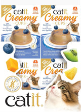Catit Creamy Cups, Thunfisch und Huhn mit Blaubeeren, 4x25g