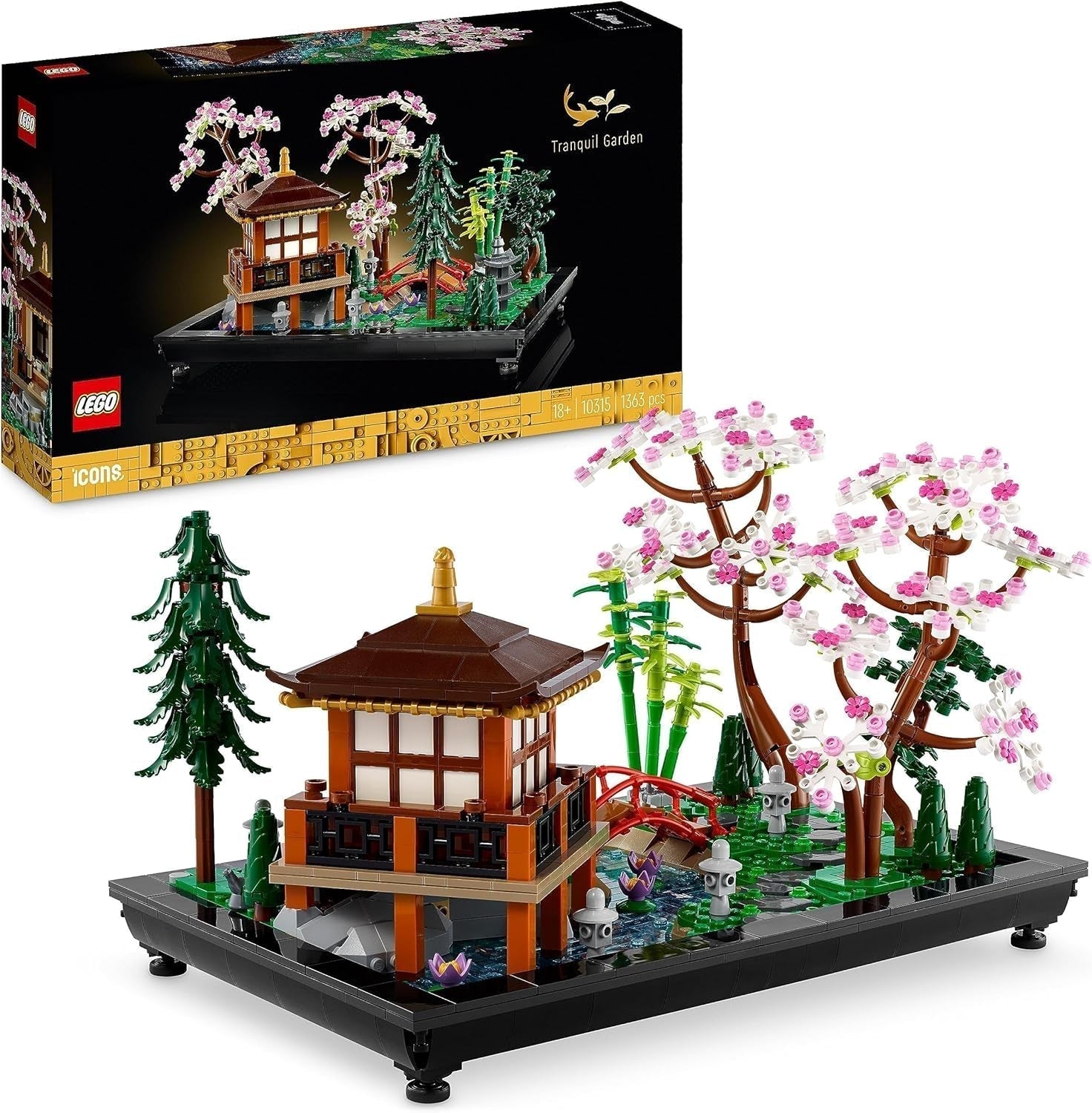 Lego Icons Garden Of Silence – Zen-Botanischer Garten-Set für Erwachsene mit Lotusblume – Anpassbare, japanisch inspirierte Schreibtischdekoration – Geschenk für Damen und Herren 10315 Bausets Besuchen Sie den LEGO-Store Garden