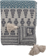Bloomingville Tagesdecke, schwarz, Baumwolle, 160 cm. Blaue Bloomingville-Betten und Decken 160 x 130 cm