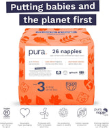 Öko-Babywindeln – Größe 3 (4–9 kg), 1 Packung (26 Windeln), ultraweiche Windeln für empfindliche Haut, Bio-Baumwolle, bis zu 12 Stunden Auslaufschutz, neue Größenübersicht