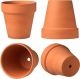 Hollyone 8-teiliges kleines Terrakotta-Pflanzgefäß-Set, 8 x 8 cm runde Tontöpfe mit Platte und Drainageloch, kleine Pflanzgefäße mit Tablett, Terrakotta-Sukkulentententöpfe für Zimmerpflanzen, Keramik-Pflanzgefäße