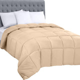 Utopia Bedding Ganzjahres-Bettdecke, 250 g/m², Plüschfüllung aus silikonisierter Faser, Doppelbett, genäht in Box (Doppelbett XL, Hellgrau), Naty Shop, Beige, Twin-Steppdecken und Bettdecken (1 Packung)