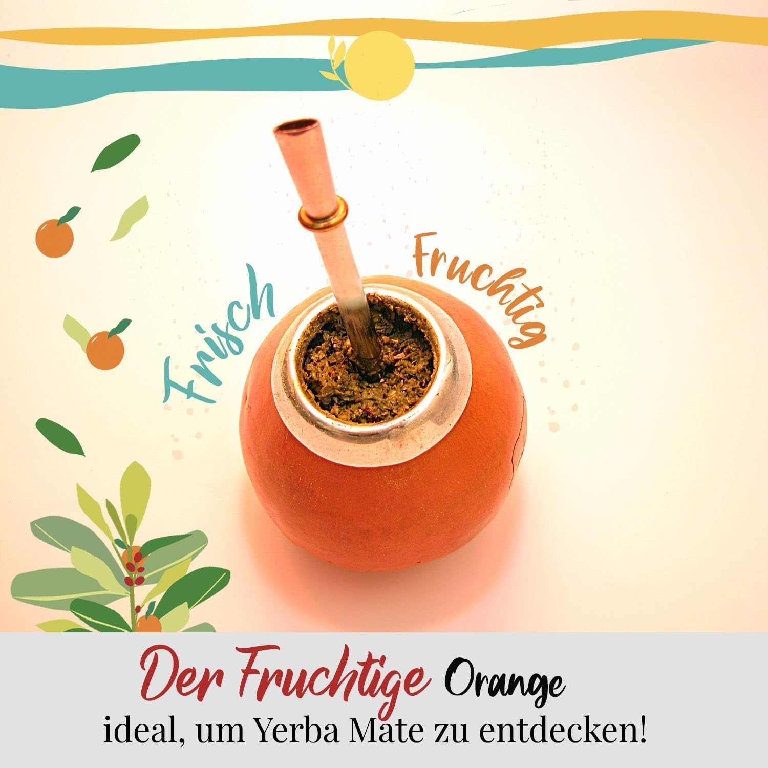 ORIGEENS BIO YERBA MATE mit Orangen 200 G – Fruchtiger Tee I Ungerösteter Bio-Yerba Mate-Tee, ohne Stiele und Staub I Energetisierendes und entgiftendes Getränk