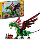 LEGO Creator 3In1 Grüner Drache – Spielzeug – Verwandelt sich in eine Seeschlange oder einen Phönix – Tierbauspielzeug für Kinder – Geschenk für Jungen und Mädchen ab 9 Jahren 31161 Bausätze Besuche den LEGO-Store Standardtitel