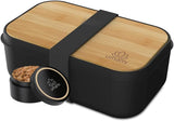 Umami Lunchbox für Erwachsene, auslaufsichere stapelbare Bento-Box mit 4 Besteck und Fächern, Lunchbox für Erwachsene, To-Go-Salatbehälter, Picknick-/Büro-Lunchbox, Anthrazit, 1500 ml