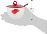 Guzzini - Love, Zuckerdose mit Löffel - transparent rot, 12,6 x 12,6 x H9,8 cm | 200 ccm – 11470065