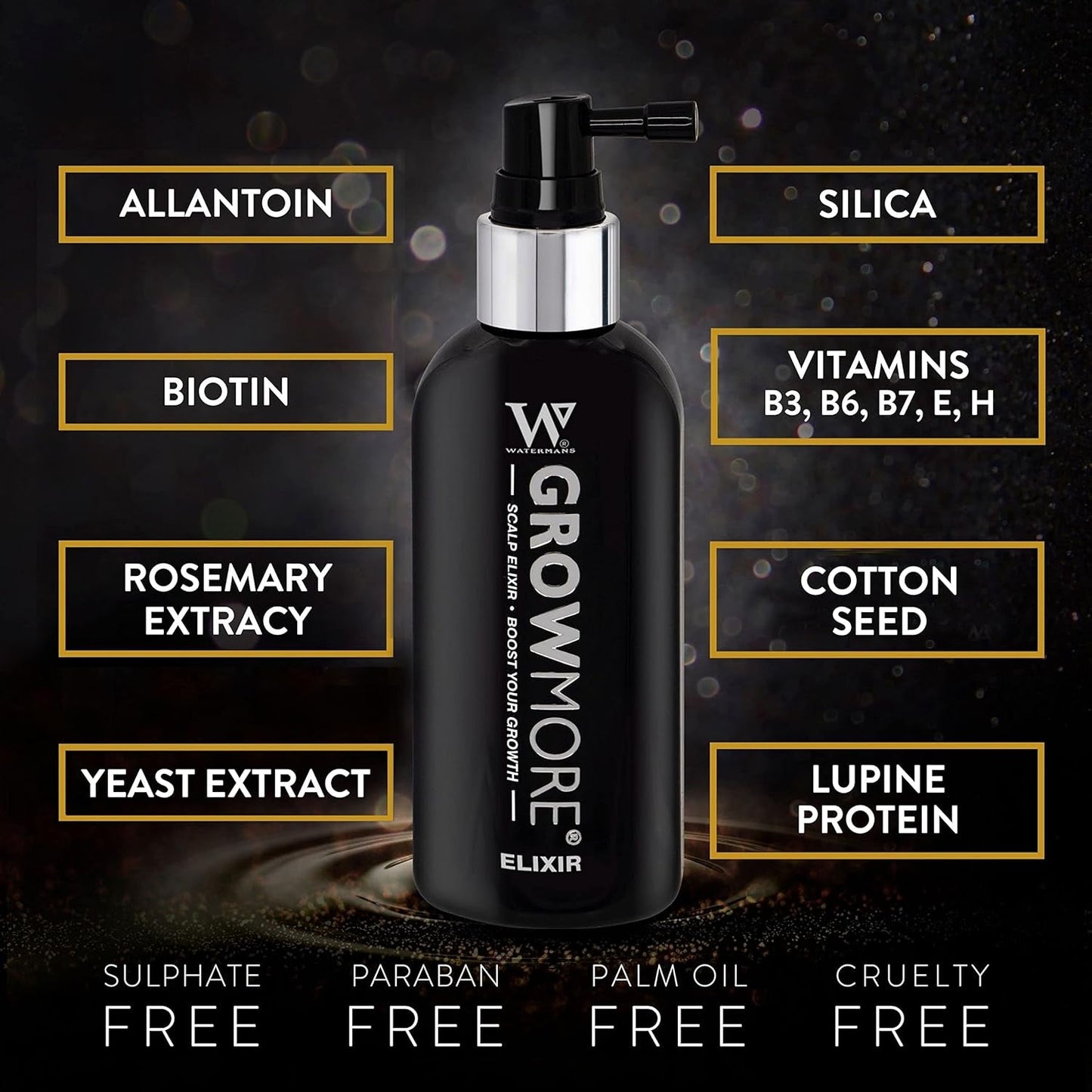 Watermans Grow More Elixir Haarwachstumsserum – Stärkt die Haarwurzeln – Fördert das Haarwachstum – Für Frauen und Männer. Haarpflege Naty Shop