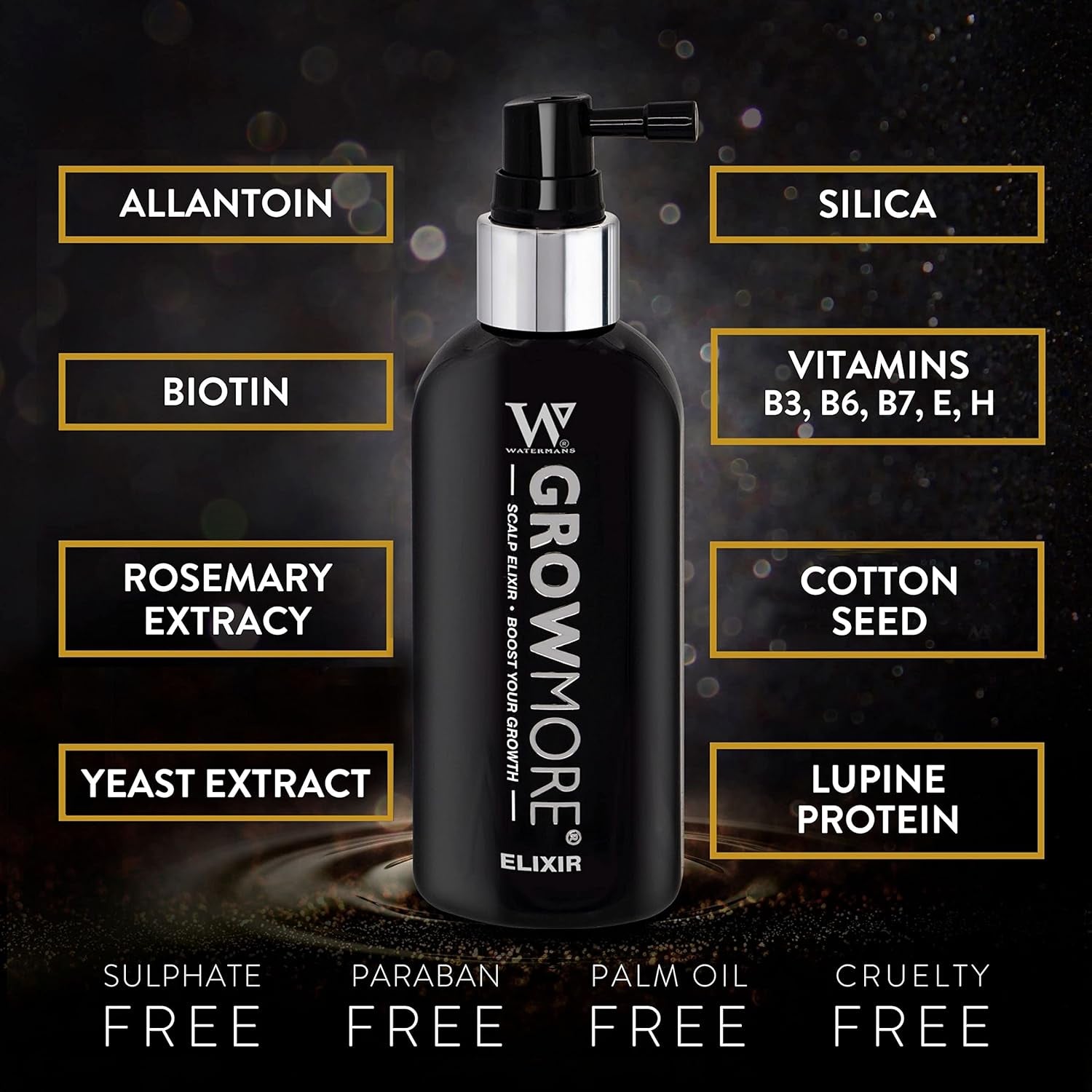 Watermans Grow More Elixir Haarwachstumsserum – Stärkt die Haarwurzeln – Fördert das Haarwachstum – Für Frauen und Männer. Haarpflege Naty Shop
