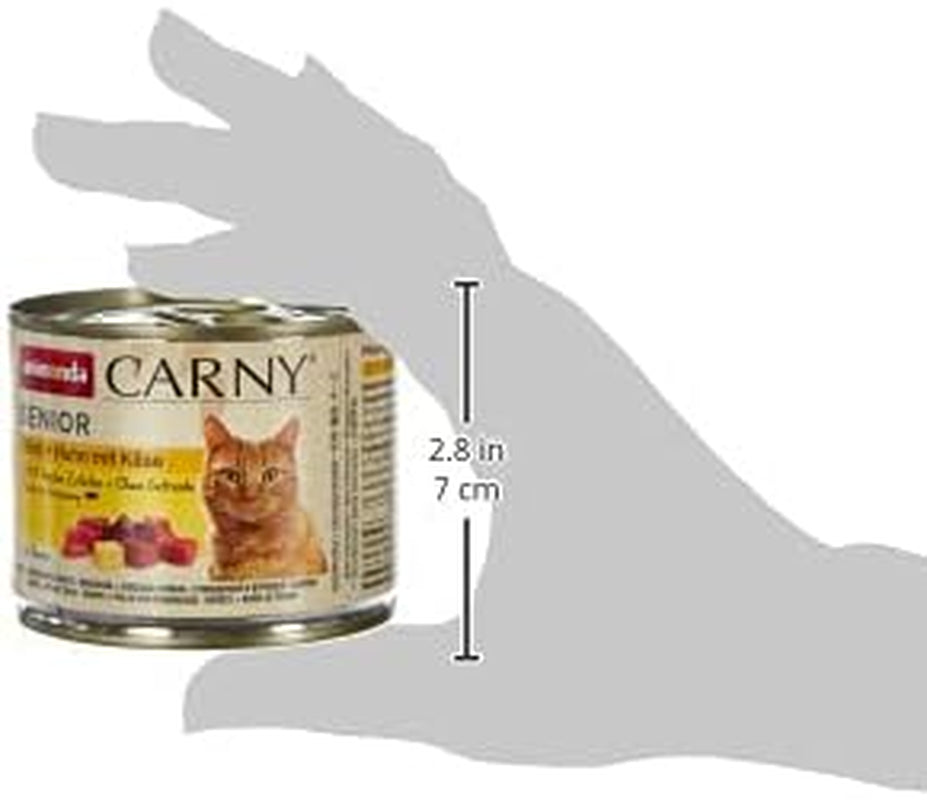 Animonda Carny Senior Nassfutter für Katzen mit Rind + Huhn + Käse (6 x 200 g), getreide- und zuckerfreies Nassfutter für Katzen ab 7 Jahren, mit frischen und fleischigen Zutaten