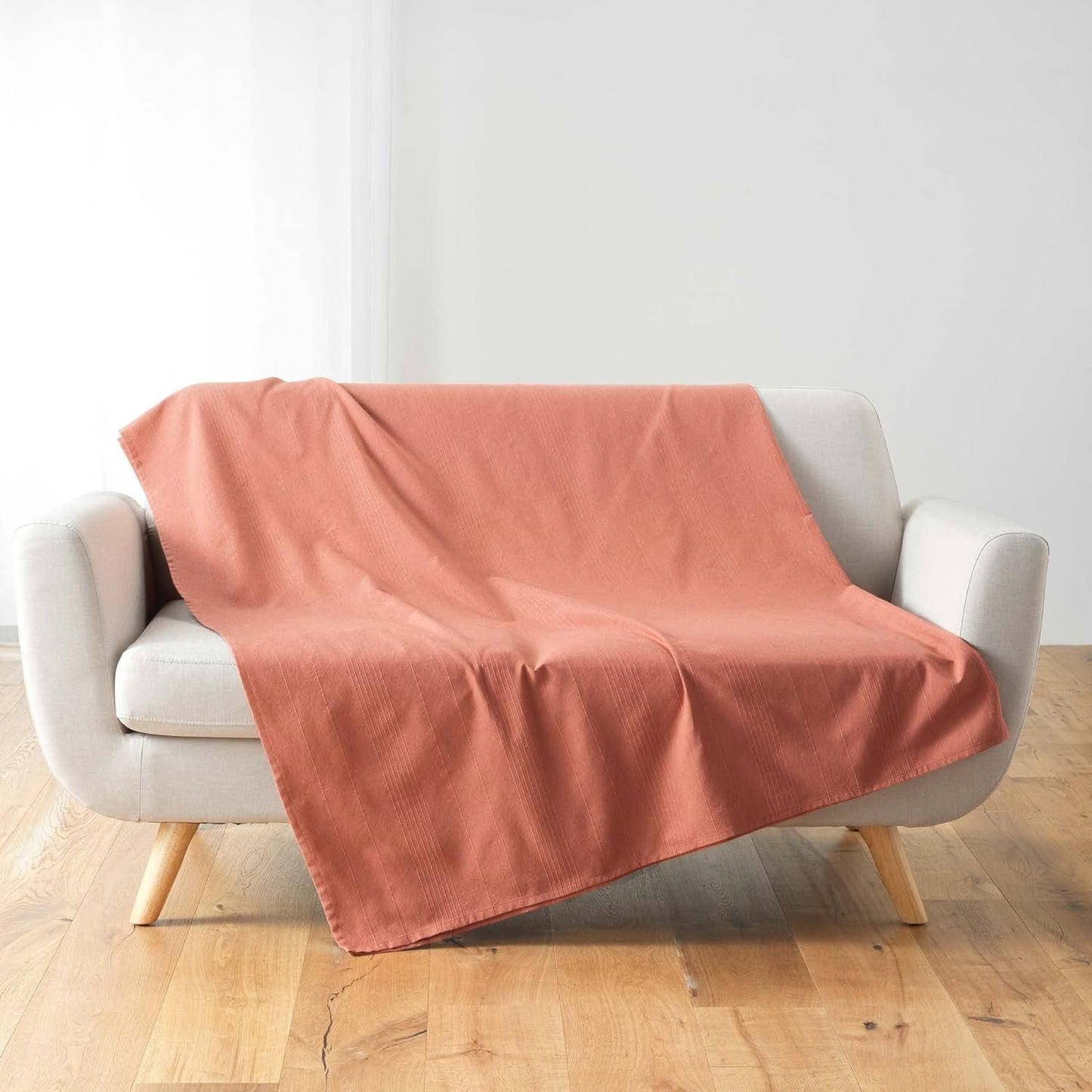 Douceur D'Intérieur, Decke (220 x 240 cm) Lucile Curry, Polycotton, einfarbige Betten und Decken Douceur d'Intérieur Marsala 180 x 220 cm