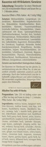 Droste-Laux Basischer Tee mit 49 Kräutern, 25 Stück (Kräutertee, Filterbeutel, Fasten- oder Diättee) 120501