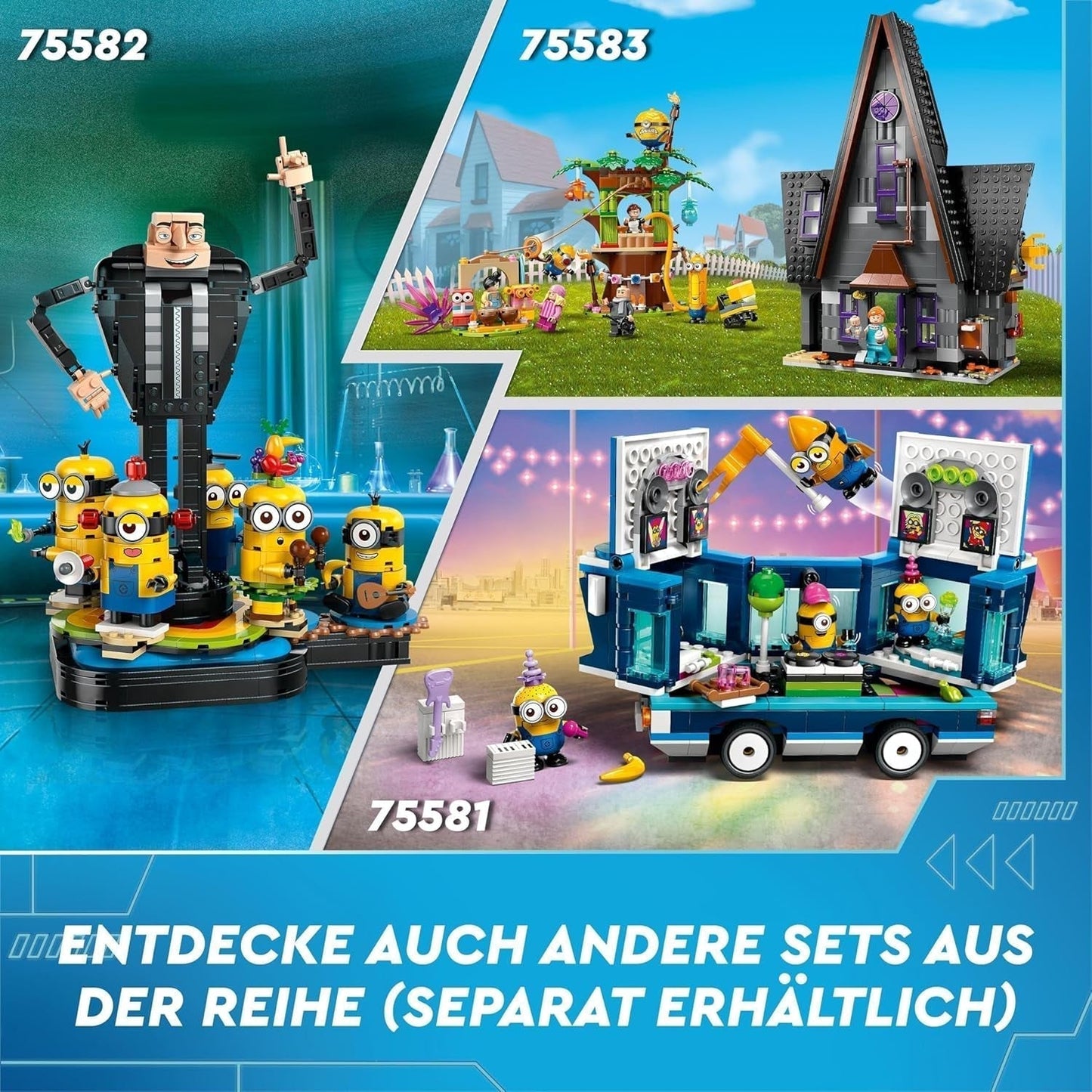 LEGO I - Simply Incorrigible 4 Gru's and Minions' Family Villa I - Simply Incorrigible 4 Movie Playset Kinderspielzeug Geschenk für Jungen und Mädchen ab 8 Jahren 75583 Bausets Beuche den LEGO-Store
