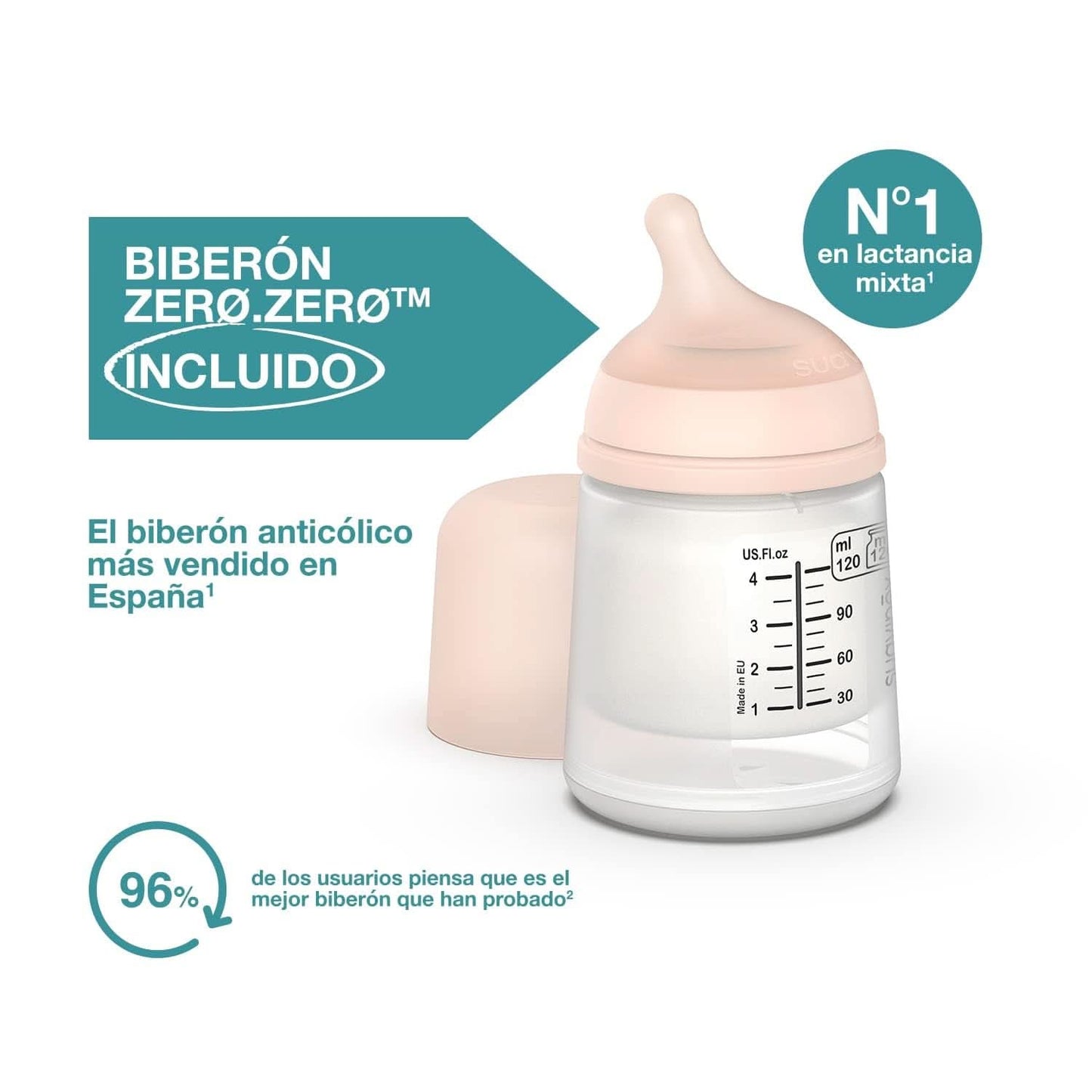 Suavinex, Muttermilchpumpe, 120 ml, mit einstellbarem Durchfluss Lebensmittel- und Stillzubehör Bebe Naty Shop