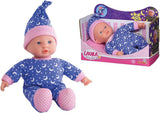 Simba 105010010 – Laura Little Star Puppe mit weichem Körper in süßem Kleid und Hut mit glitzernden Monden und Sternen, 20 cm, im Dunkeln leuchtende Puppe ab 12 Monaten, blaue Puppen, Naty Shop
