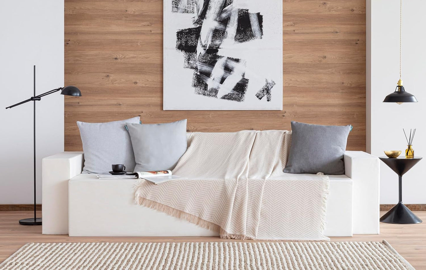 Todocama Multifunktions-Tagesdecke, Tagesdecke, Tagesdecke, Sofabezug, Jarapas, Fischgrätenmuster (230 x 260 cm, Sandbeige). Betten und Decken Besuchen Sie den Todocama-Store