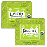 Kusmi Tea – 2er-Pack – Jasmin-Grüntee – Bio-Jasmin-Grüntee-Mischung – 100 % Bio-Grüntee – kann heiß oder kalt getrunken werden – 2 x 20 Teebeutel