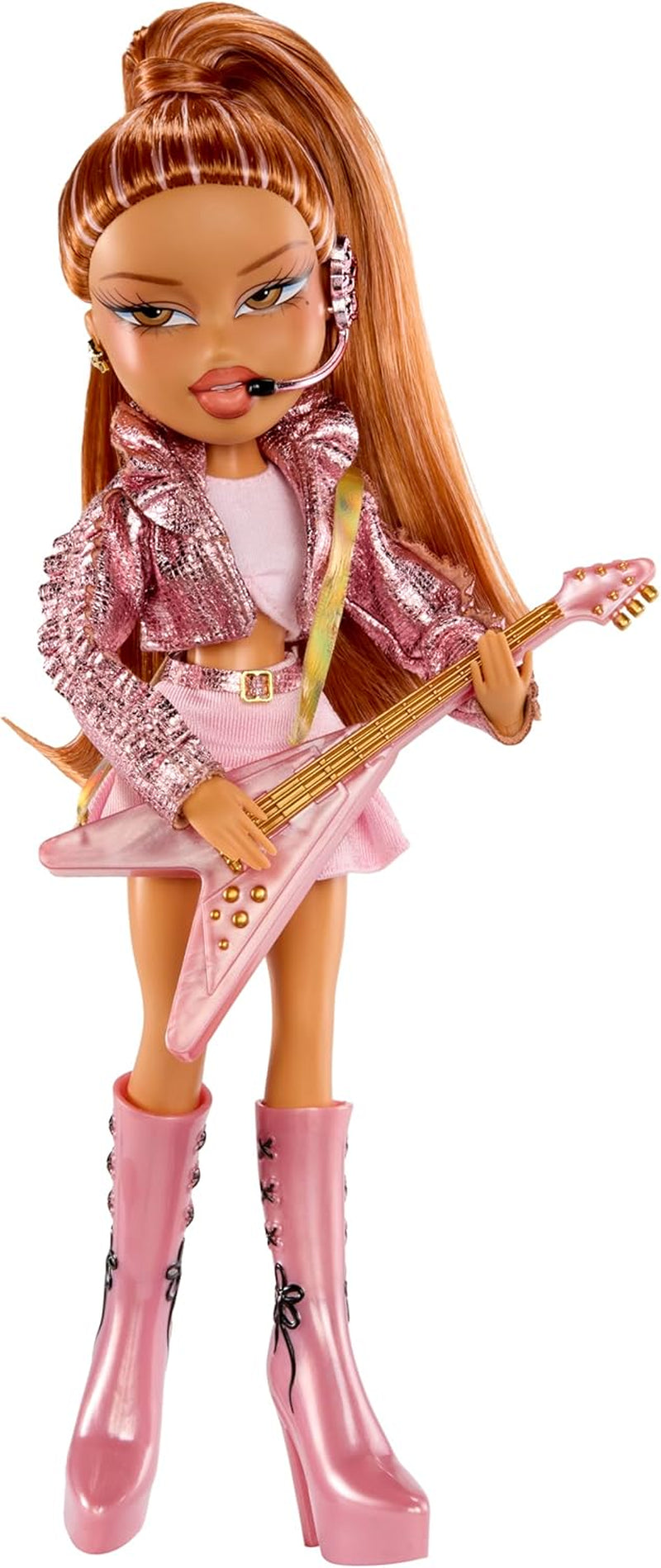 BRATZ Pop Starz Yasmin – Modepuppe mit Sammelanhänger, Outfit und Musikzubehör