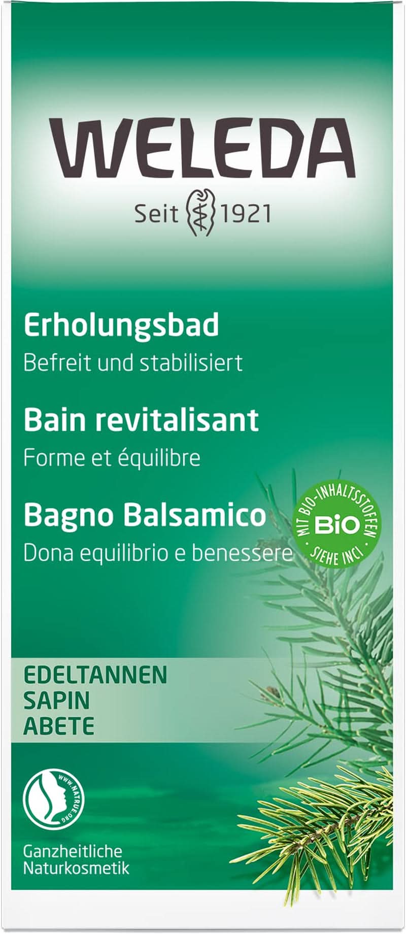 WELEDA, Naturkosmetik Bio-Badeessenz mit ätherischen Ölen aus Fichte und Weißtanne zur Entspannung und Pflege, Badezusatz für innere Stärke, 200 ml Dusche und Bad Naty Shop