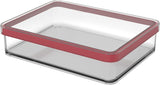 Rotho Loft Set mit 5 Vorratsdosen mit Deckel, verschiedene Größen, BPA-freier Lebensmittelkunststoff (PP), transparent/rot, (21,4 x 21,4 x 23,5 cm). Naty Shop Frischhaltedosen 1 l breit