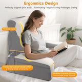 Großes Lesekissen mit abnehmbarer Nackenstütze und Armlehnen, Rückenkissen fürs Bett, ergonomisches Rückenkissen mit Armlehne, Tasche und waschbarem Bezug zum Lesen und Fernsehen.