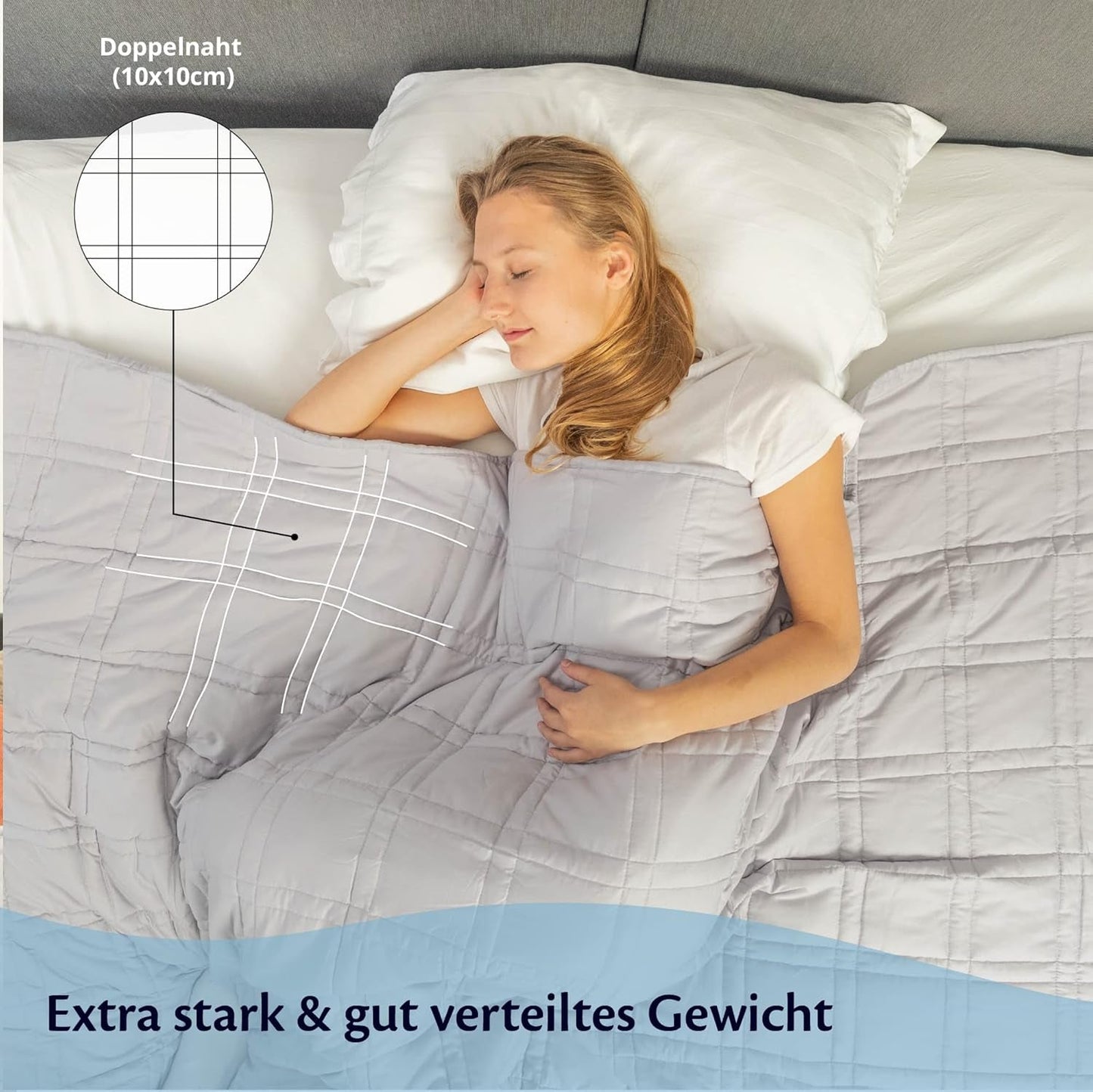 Gewichtsdecke 135X200 7Kg - Anti-Stress-Therapiedecke - Schwere Decke aus 100 % Baumwolle - Decke für tiefen Schlaf und bessere Erholung - Gewichtsdecke - für Männer und Frauen von 55-85Kg Betten und Decken Beuche den Ella-Store