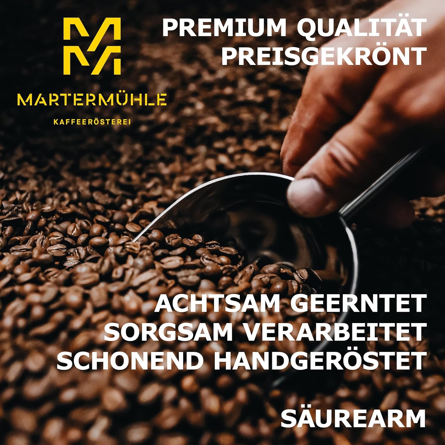 Martermühle Santos Kaffeebohnen 1kg mild I Arabica I Aroma: Mandel, Süsslich Milde I Ganze Kaffee-Bohnen schonend geröstet, säurearm